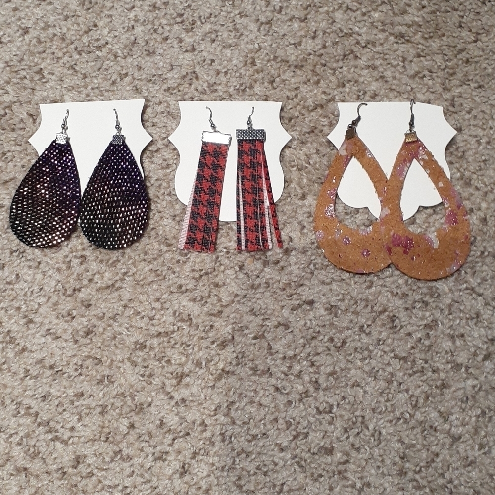 3 pairs of homemade earrings